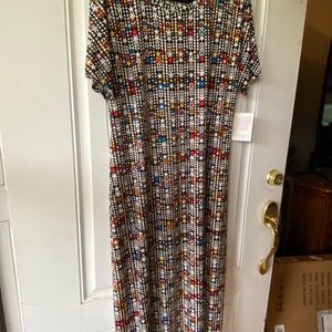LuLaRoe Maria XL red, white and blue Maxi dress